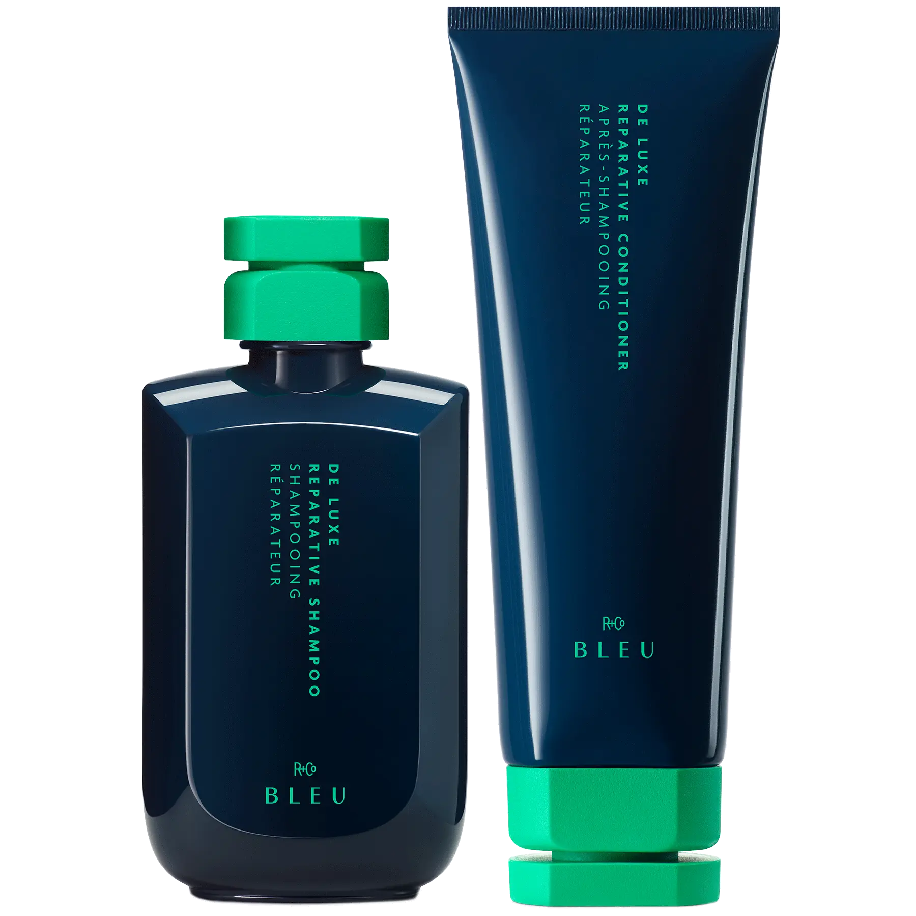 DE LUXE REPARATIVE SHAMPOO + CONDITIONER SET dose of hydration, strength, and repair for damaged hair