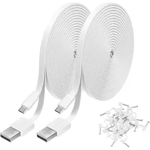 2 Pack 10FT Power Extension  for WyzeCam,Wyze Cam v4,WyzeCam Pan,WYZE Cam OG,KasaCam Indoor,NestCam Indoor,Blink,Cloud Cam,USB to  USB  and Data Sync Cord(Not for Wyze Cam Pan v3