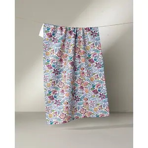 Amethyst Geometry Print Geoweave™ Fabric Kitchen Tea Towel, 18x30in Absorbent Reusable Towels, Drying & Decorative Reusable Cleaning Cloth for Home Use