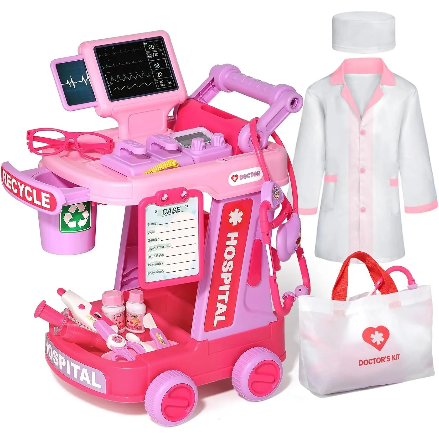 Doctor Kit for Toddlers Aged 3 4 5, Medical Pretend Play Set for Kids ...