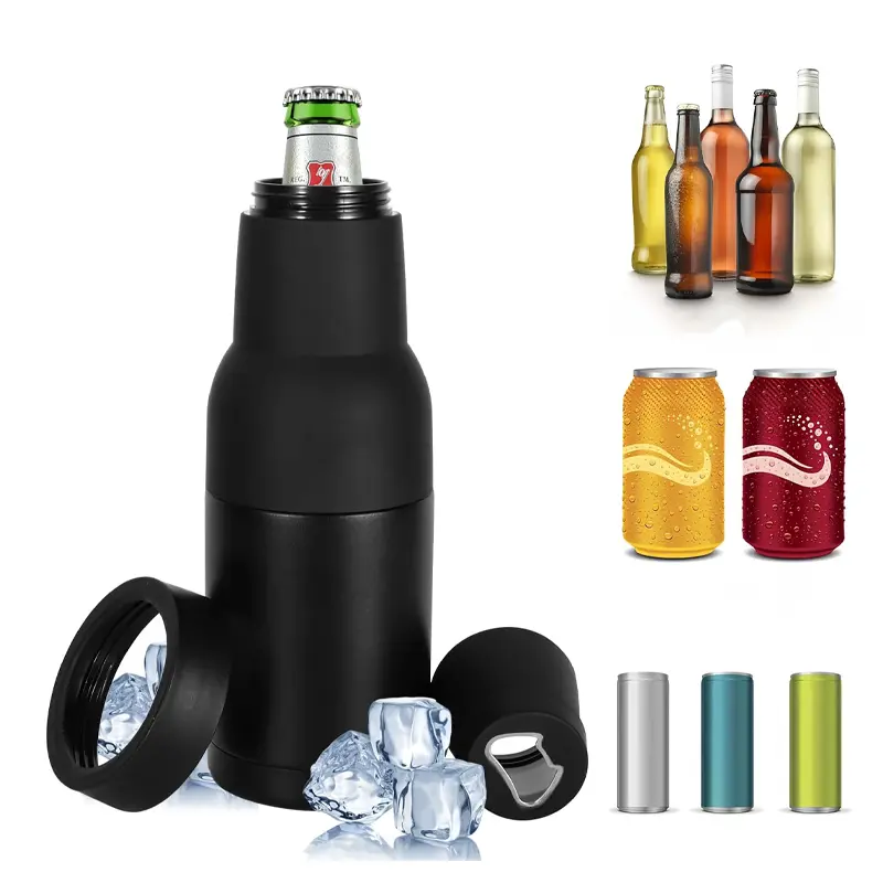3 in 1 Can and Beer Bottle Insulator Double Wall Stainless Steel Insulated Can Cooler Bottle Holder 12oz fit Fishing Camping Outdoor Activities
