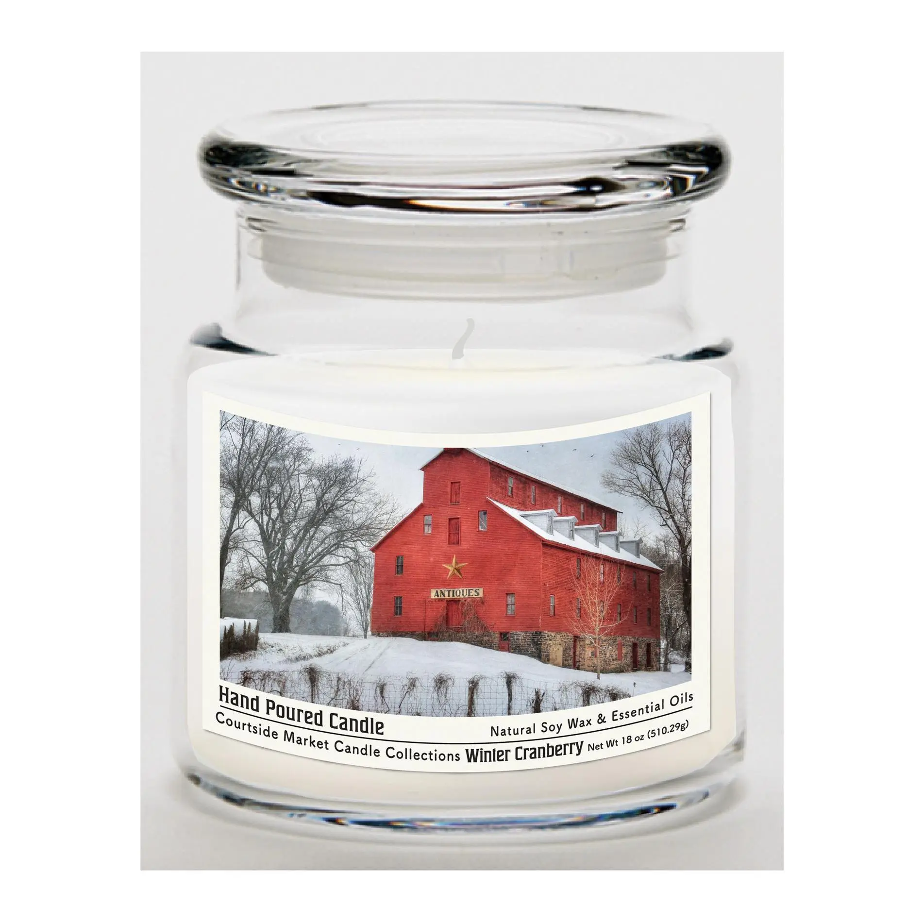 Courtside Market Snow at the Farm Candle Glass Jar 18 oz