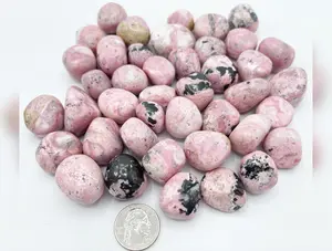 Wholesale rhodonite tumbled stones bulk 1kg lot