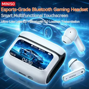 MINISO MS128 Wireless Earbuds, TWS Bluetooth 6.0Headphones, Touch Control LCD Full Color Display ScreenEar Buds, Wireless Earphones with Mic