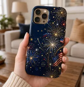 Patriotic Fireworks 1776 Phone Case - American Flag Stars Design | MagSafe iPhone 17 & more Pro Max, Samsung phone Case, 4th of July Gift