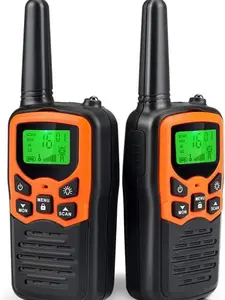 Walkie Talkies, MOICO Long Range Walkie Talkies for Adults with 22 FRS Channels, Family Walkie Talkie with LED Flashlight VOX LCD Display for Hiking Camping Trip (Orange 2 Pack)