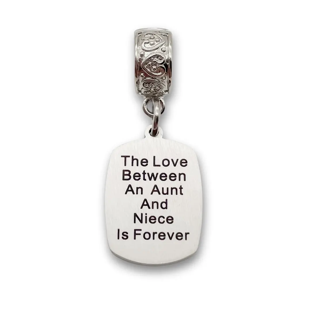 "Aunt Niece Infinite Love" Quote Clip-on Charm