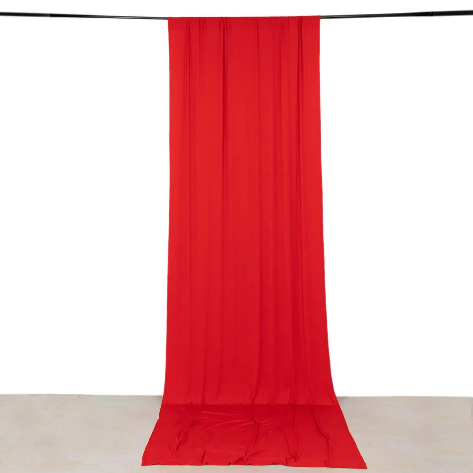 5ftx14ft Red 4-Way Stretch Spandex Backdrop Drape Curtain Banner - Draped, Wrinkle-Free, Machine Washable Event Divider Panel with Rod Pockets, Stretch Fabric Elasticity for Banquet Halls, Corporate Events (Festive Backdrops & Banners)