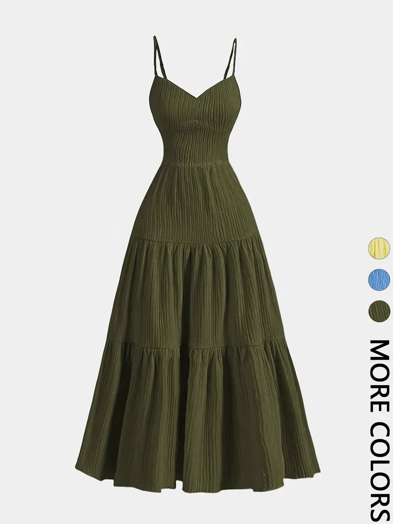 green slip dress long - TikTok Shop