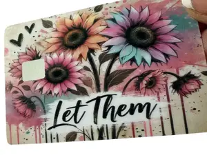 Watercolor Sunflower Credit-Debit Card Sticker Covers - DIY Floral & Anime Design Decal Films, Customizable Scrapbooking Stickers for Toys & Hobbies, Customizable Stickers