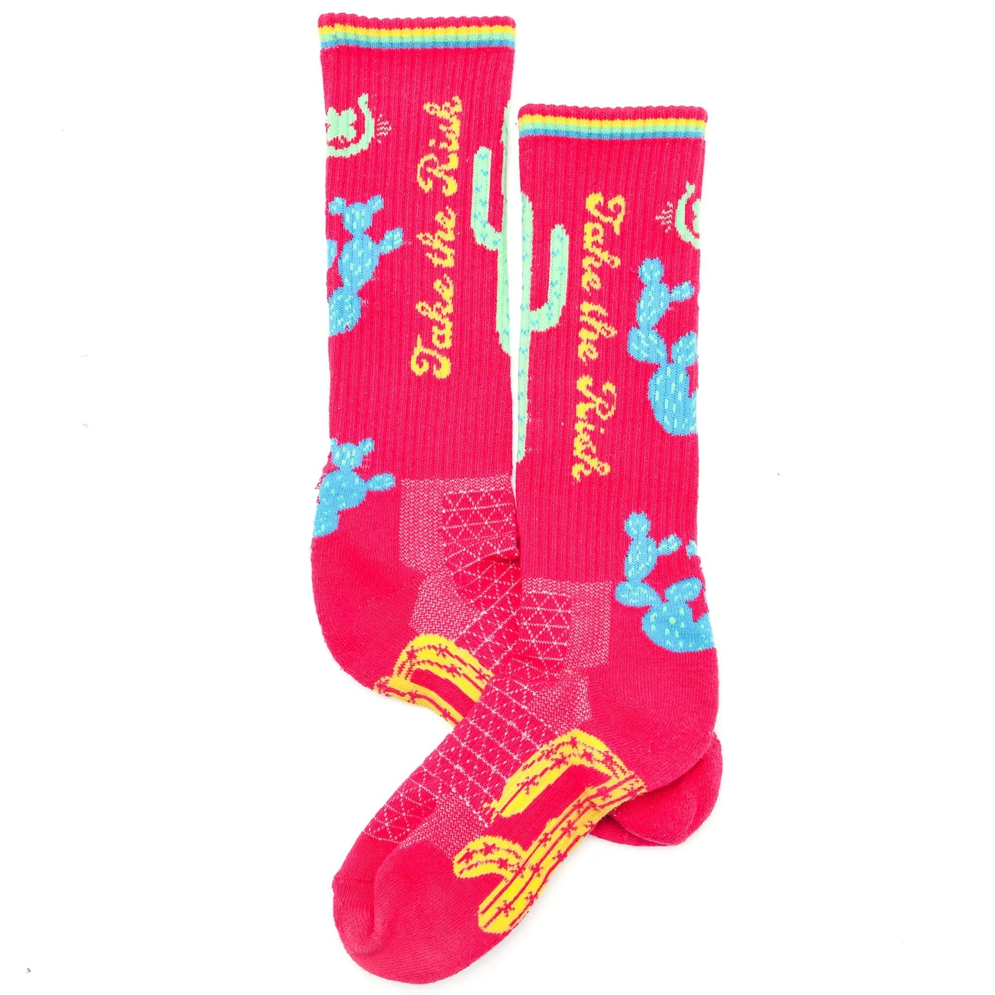 Lucky Chuck Take the Risk Hot Pink Western Performance Socks