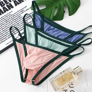 Ice silk underwear sexy men's briefs summer thin breathable unique transparent shorts  comfortable and sexy