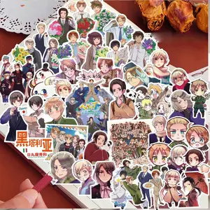 65Pcs Hetalia APH Anime Peripheral Stickers DIY Handbook Decoration Phone Case Cup Skateboard Waterproof Graffiti Stickers