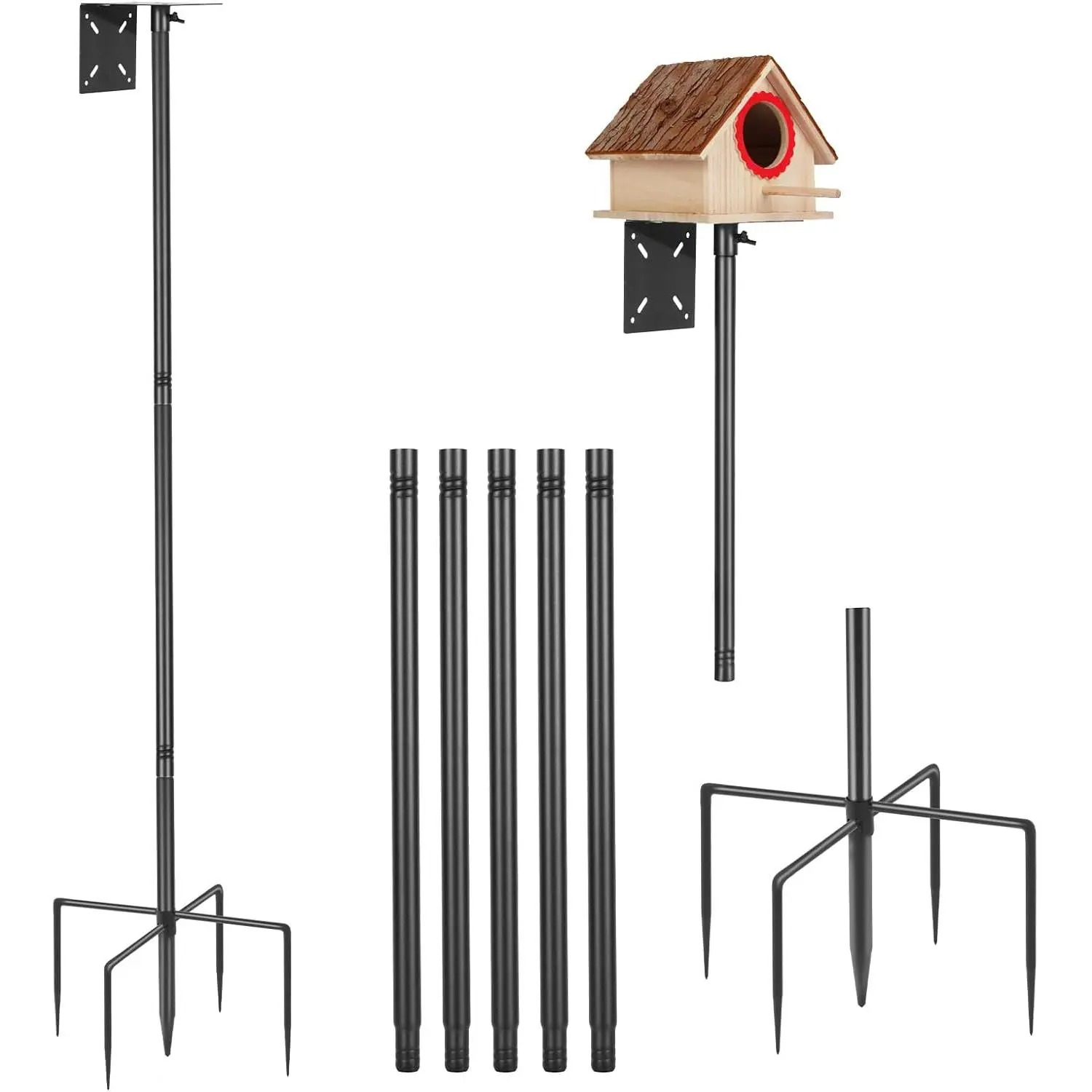 Smart Bird Feeder Pole - 32-92 Inch Adjustable Bird House Pole, Outdoor Weather Resistant Station Compatible with Multiple Smart Birdhouse Types, Heavy Duty Bird Feeder Stand Mount Kit