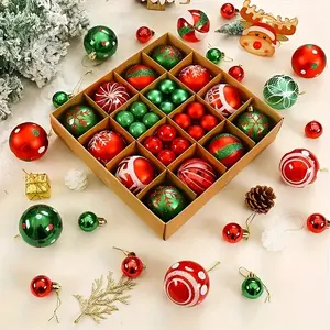 44pcs Christmas Tree Balls, Colorful Hanging Ornaments, 8 Styles, Festive Home & Party Decorations, Perfect for Holiday Season