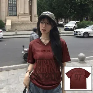 ARIRANG World Tour V-Neck Mesh Football Jersey, Oversized Streetwear Graphic Tee, Unisex Athletic Mesh Shirt, Korean Inspired Urban Sportswear, Casual Fashion Top