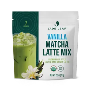 Ceremonial Decaf Vanilla Matcha Powder Jade Leaf Organic Vanilla Matcha Latte Mix Powder 2.5oz | Japanese Matcha Green Tea | Vegan, Gluten-Free, Non-GMO | Café Style Latte Drink Mix Tea Beverage Nata Beverage