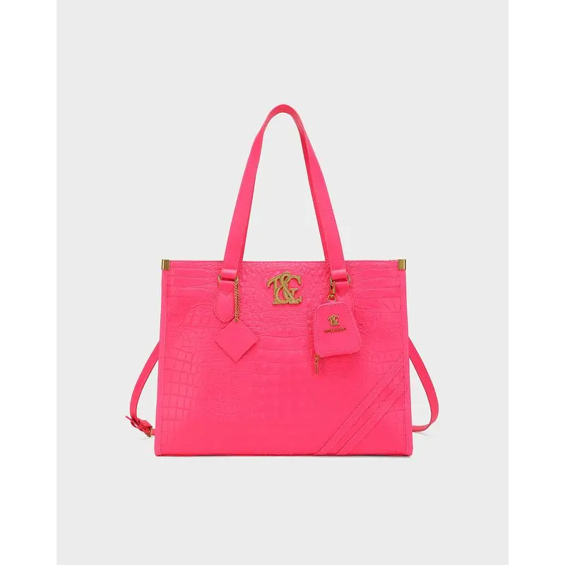 Cityscape Tote in Neon Pink