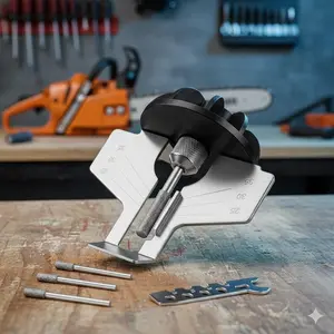 Professional Chainsaw Sharpener Kit - Electric Grinder Attachment for Precision Sharpening, Durable Alloy Tool for Saws & Garden Gear, Universal Drill Accessories, High-Efficiency Portable Sharpening Device, Single & Double Pack Available