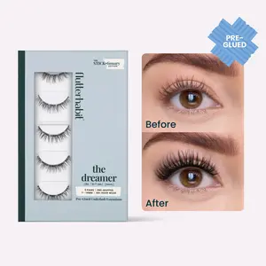 FlutterHabit The Dreamer Pre-Glued Press On Eyelash Extensions The STICKtionary Edition Classic C Curl 7-14mm For Every Day Wear