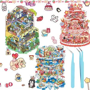 3D House Stickers, DIY Sticker Therapy for Adults, Cute Cartoon Stickers, Create Mini Room Scenes, Relieve Stress, Fun Activity
