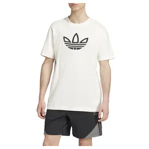 adidas Mens Outline Logo Crew Neck Short Sleeve Casual Tops Casual - White