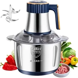 5L 5-Speed Stainless Steel Electric Meat Grinder - Household Multifunctional Food Processor with Blender, Filling Machine, Garlic & Chili Grinding Capabilities for Versatile Kitchen Needs