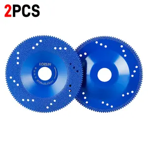 2pcs 125mm Brazed Cup Grinding Wheel for Stone - Suitable for Cutting & Edge Grinding/Chamfering of Ceramic Tiles, Quartz Stone and Marble, Compatible with Angle Grinders
