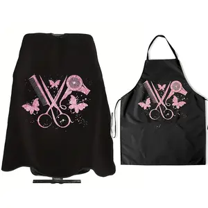Two-piece Waterproof Haircutting and Hairdressing Apron Set - Easy to Clean, Professional Salon Apron for Hairdressers and Barbers, Suitable for All Hairstyles Haircare Heatless