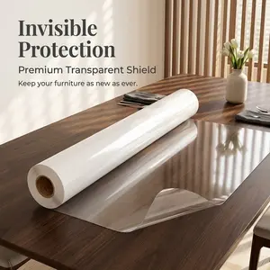 Transparent Anti-Static Film for Walls, Glue-Free Protective Film for Furniture and Kitchen, Invisible Premium Shield, 45cm X 1000cm