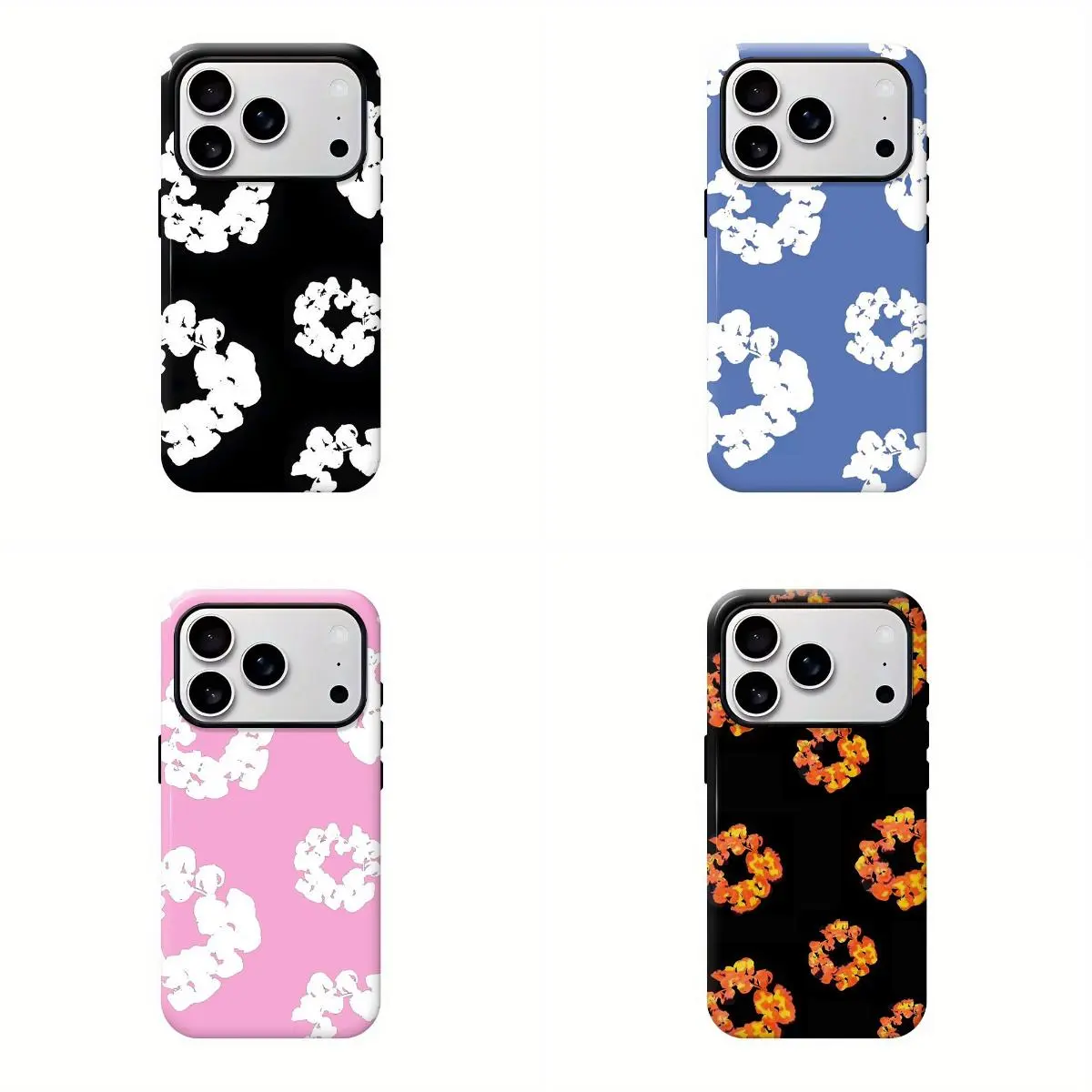 Luxury Denim Tears Style Custom Cotton Wreath Cellphone Casing - Heavy-Duty Shockproof Drop Protection, Durable Hard Cover for iPhone 1,2,3,4,5,6,7 Pro Max Plus Devices with Impact Resistance