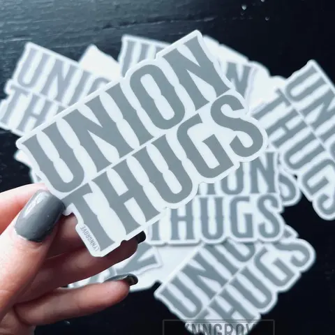 Union Thugs Sticker, Electrician, Electrical, Construction Skeleton Decal, Hard Hat Sticker, Blue Collars Stickers, Journeyman, Sparks