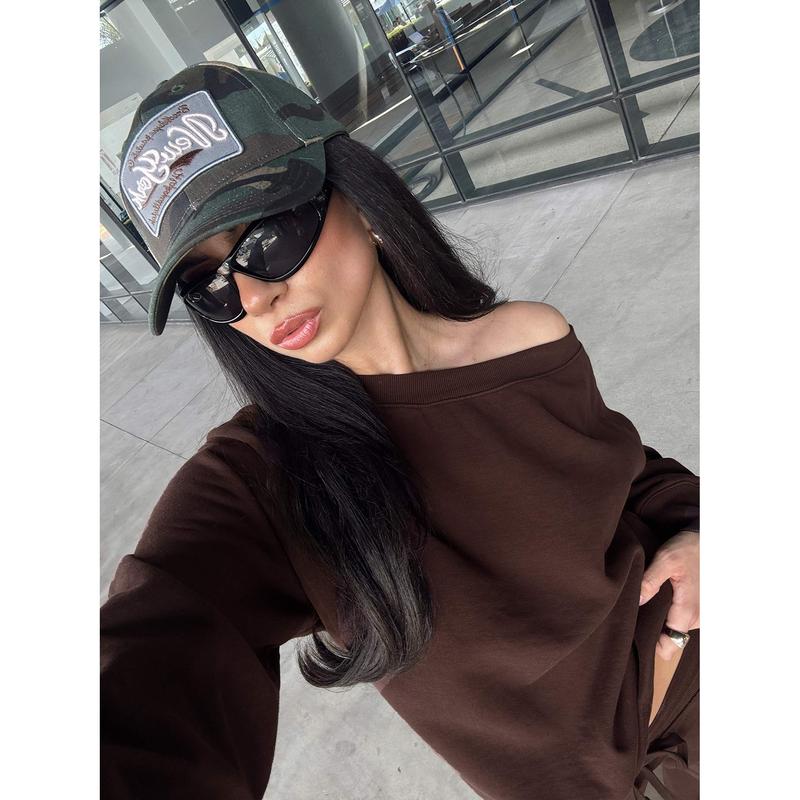 Wellness Off The Shoulder Jumper Brown