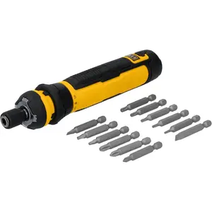 Cordless Screwdriver, 4V USB Rechargeable Electric Screwdriver with 12 pcs Screwdriver Bit Set, LED Light, FLEXDRIVE Control, Compact, Ergonomic (DWHT66719)