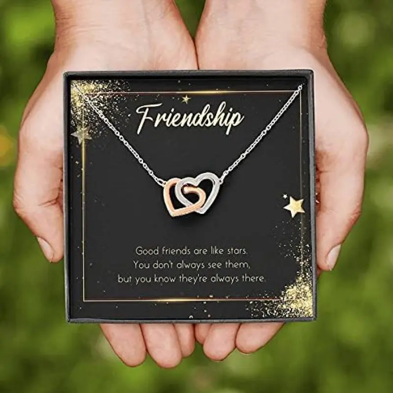 To My Friendship Necklace, Gift to Best Friend Necklace, Best Friends Necklace, Besties Necklace Gift, Infinity Bracelet Necklace Message Card, Christmas You know they are always there