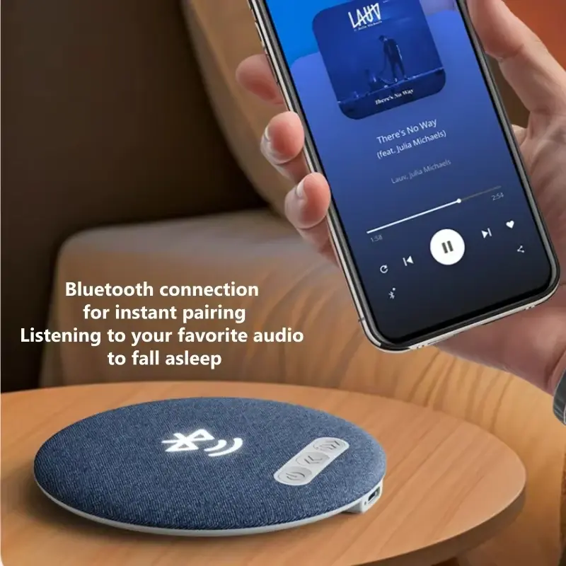 Flat Under Pillow Speakers for Sleeping  Bluetooth Speaker with Timer Shutdown, Light Music & White Noise. Ultra Long Battery Life for Bedside Relaxation.