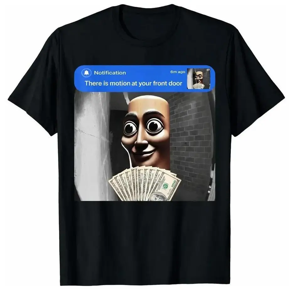 TungTungTung Sahur DoorbellMeme Funny Front Door Motion Tee - Short-sleeved T-shirt, Shortsleeve,  dark humor tee