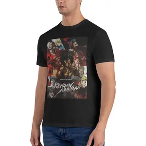 Kengan Anime Ashura Shirt Man's Short Sleeve Crew Neck Cotton T Shirt Custom Comfy Tees Tops Deep Heather