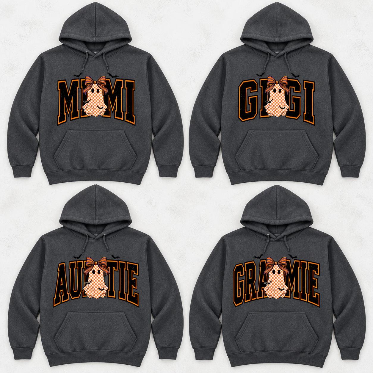 Personalized Halloween Grandma Sweatshirt, Custom Mimi Gigi Nana Ghost Bow Fall Pullover – Ahri Clothing