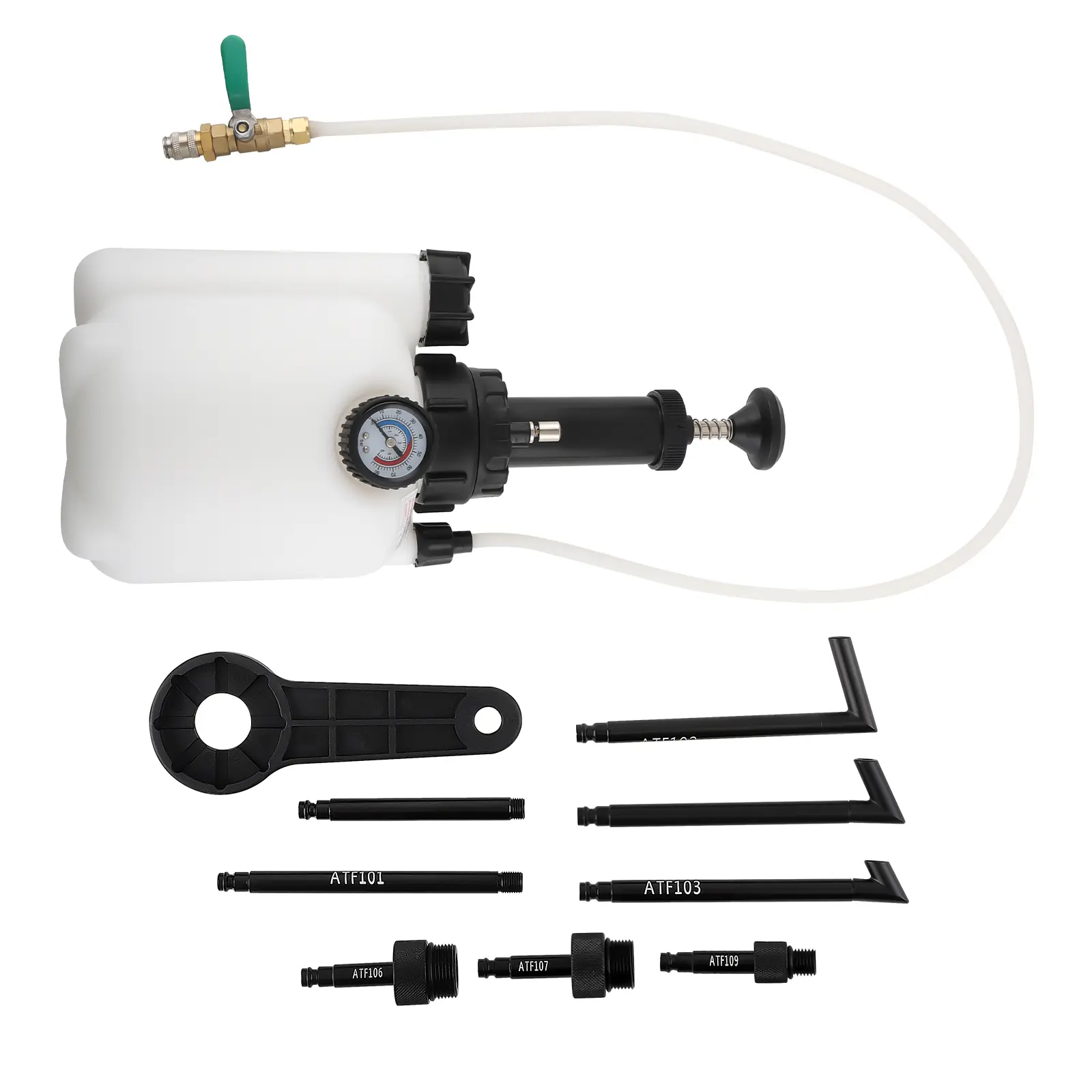3L Transmission Oil Filling System Fluid Pump Manual Tool With 8pc ATF Adaptors