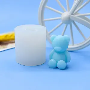 1Pcs 3D Bear Silicone Mold for DIY Candle Making, Cute Animal Bear Figurine Craft Supplies, Ideal for Aromatherapy Projects, Handicraft