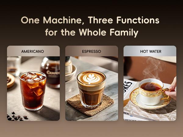 ecozy 2-in-1 Espresso Machine - LED Touch Screen, 20 Bar Pump, Home Coffee Bar, All in One with Drip Coffee, Hot Water and Milk Frother,  Stainless Steel Coffee Maker, Brezzano Core Series Coffee Machine for Cappuccino, Latte, Americano, tiktokshopsp summ