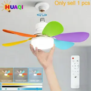 E27 Screw Base Ceiling Fan Light, Modern Simple Design, Home Electric Fan Lamp for Living Room Dining Bedroom, Quiet Wind Force