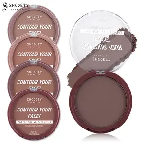 SHCOETY MODIFY FACE SHAPE Blush Powder Compact Low saturation for All Occasions Makeup, Girls and Women Musie Fesivals, Everyday akeup, Hallowegn