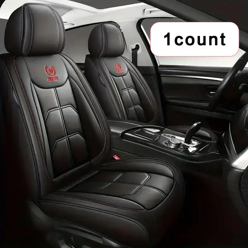Premium PU Leather Car Front Seat Cover for Summer, 1 Count Full Wrapping Edge Car Seat Protector, Universal Car Seat Cushion, Car Accessories for Wom