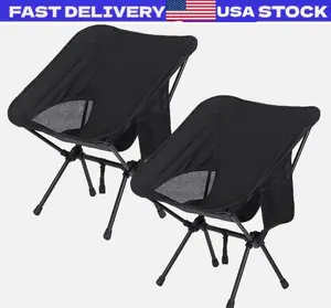 2-Pack Collapsible Camp Chairs w/Carrying Bag Outdoor Chair Camping Hiking