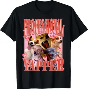 Professional Yapper dog Funny Oddly Specific Meme T-Shirt for Men Women Kids Pure Cotton Graphic Tees Menswear Top: Gifts for Men & Women