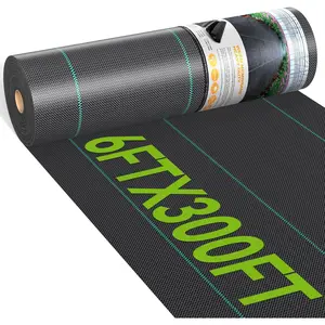 6ftx300ft Weed Barrier Landscape Fabric Heavy Duty, Woven Weed Control Cloth, Woven Geotextile Fabric for Underlayment, Gardening Ground, Commercial Driveway Weed Block Cover Mat
