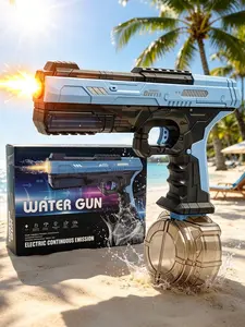 Summer Outdoor Interactive Water Fighting Gear Ice Blade Series Motor Driven Elecc Water Gun Built In Lighting Fire Simulation Feature Big Capacity Round Mazine Long Lasting Use For Beach Camping Pool Water Play Activities