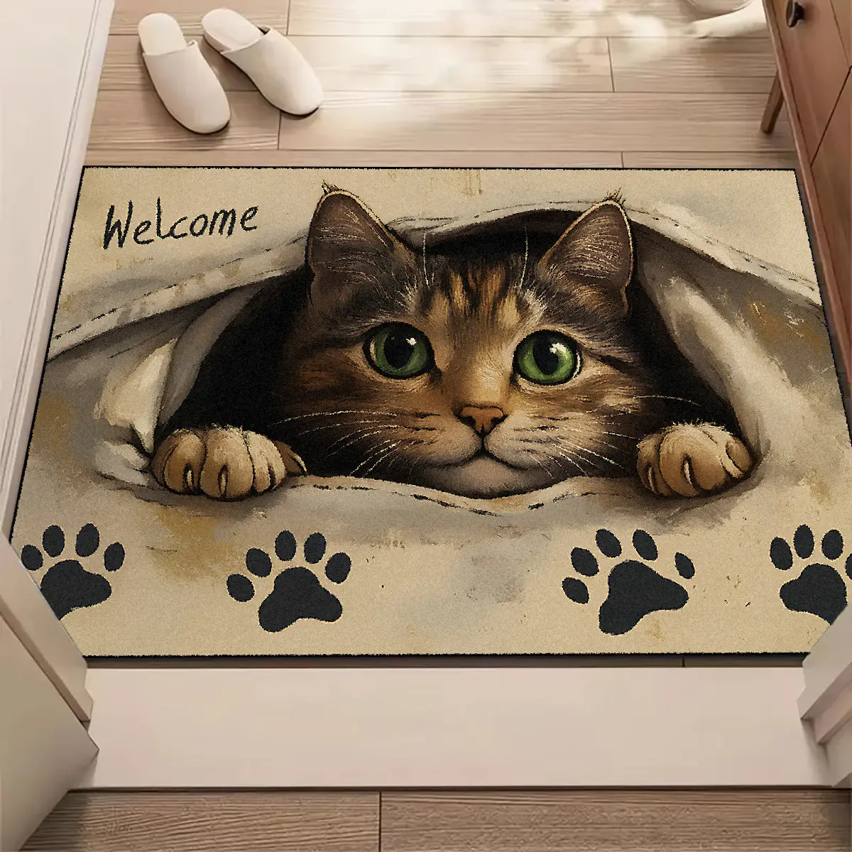 1 piece entrance doormat | entrance rug | welcome mat | cute cat 3D visual effect HD print | soft and comfortable non-slip design machine washable | creative home decoration | suitable for home entrance area living room and bedroom entrance floor